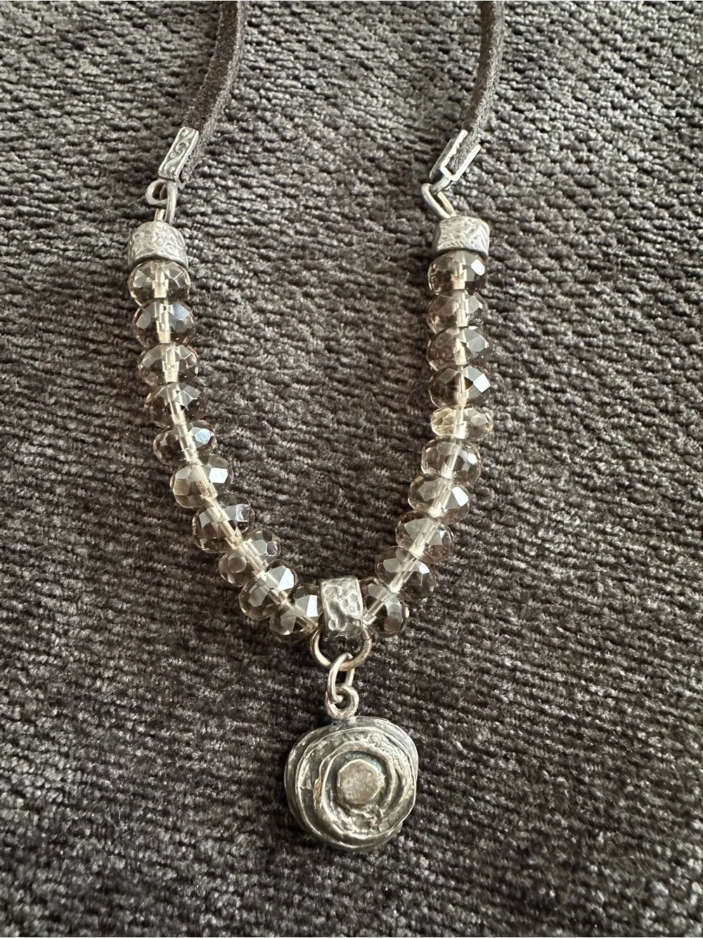 Megiddo leather and beaded necklace